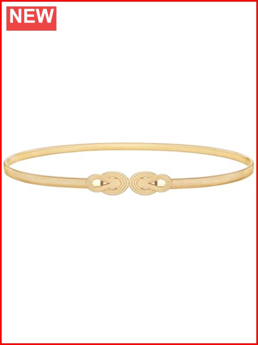 Women's Skinny Metal Cinch Belt Stretch Thin Waist Belt Elastic Dress Belt